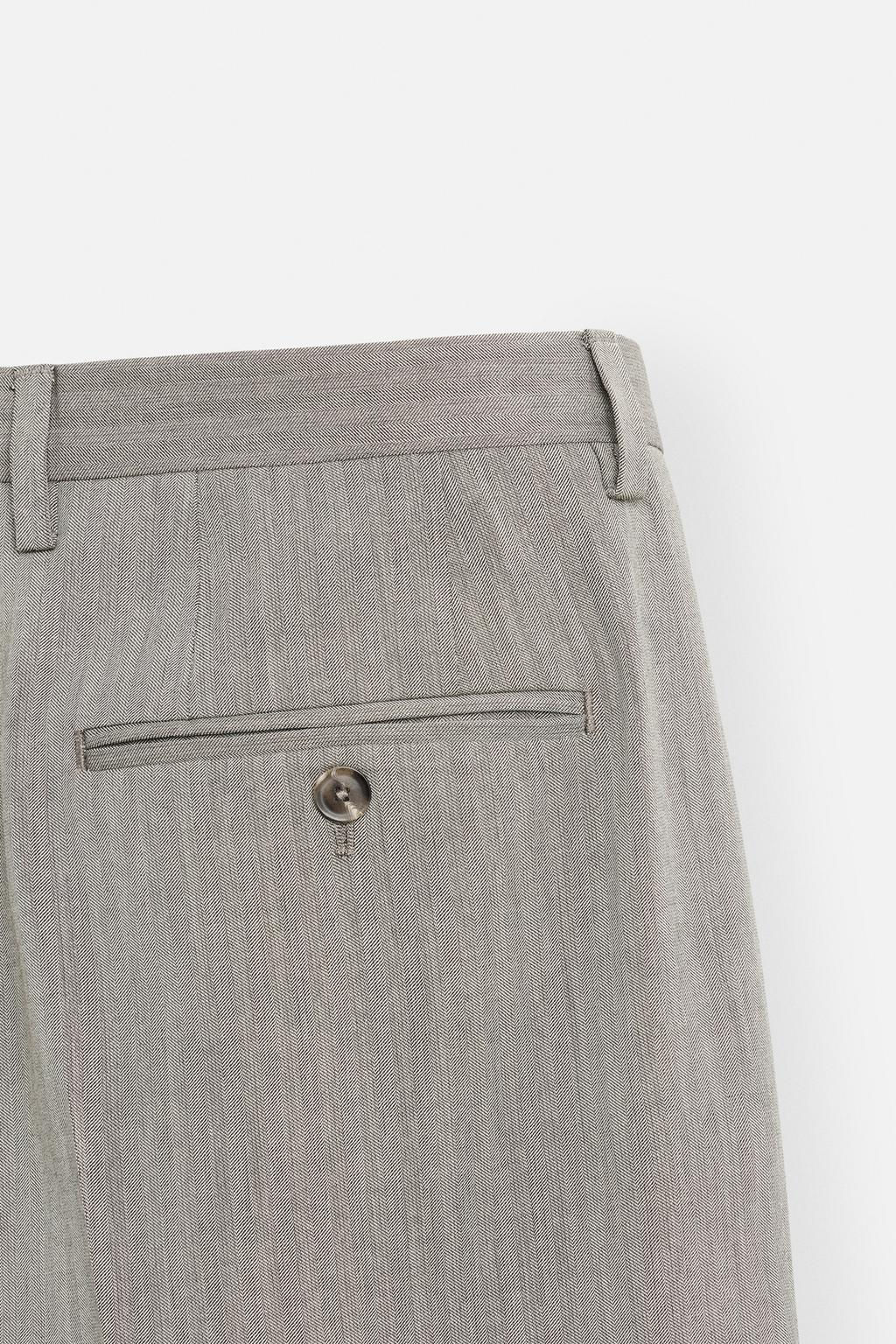 HERRINGBONE SUIT TROUSERS - Zara фото 8