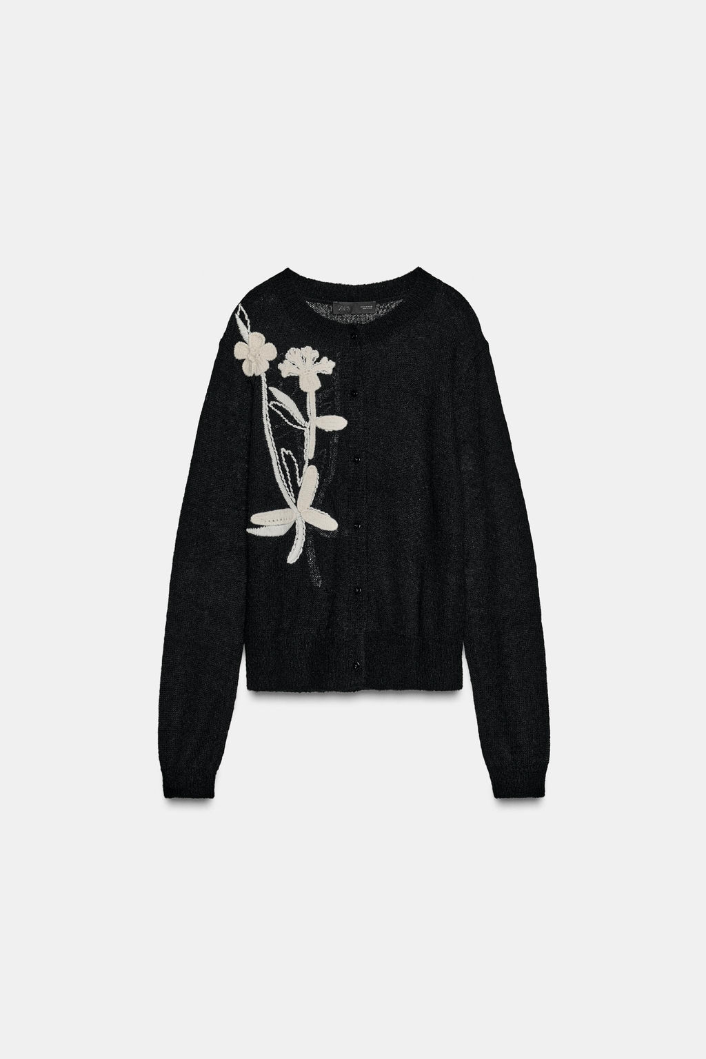 CARDIGAN WITH EMBROIDERED FLOWER - Zara фото 8