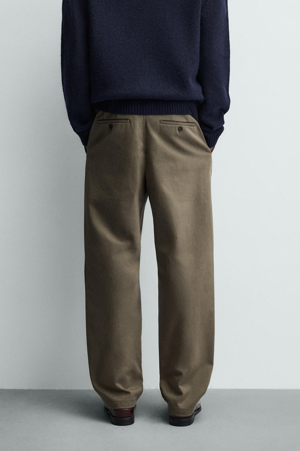 PANTAL?N STRAIGHT FIT ESTRUCTURA / Tostado - Zara фото 11