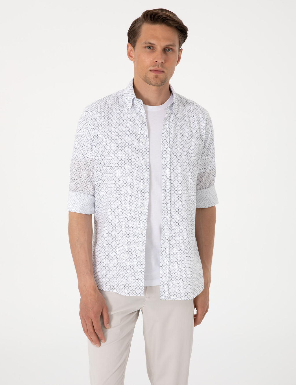 Lacivert Slim Fit Uzun Kollu G_mlek