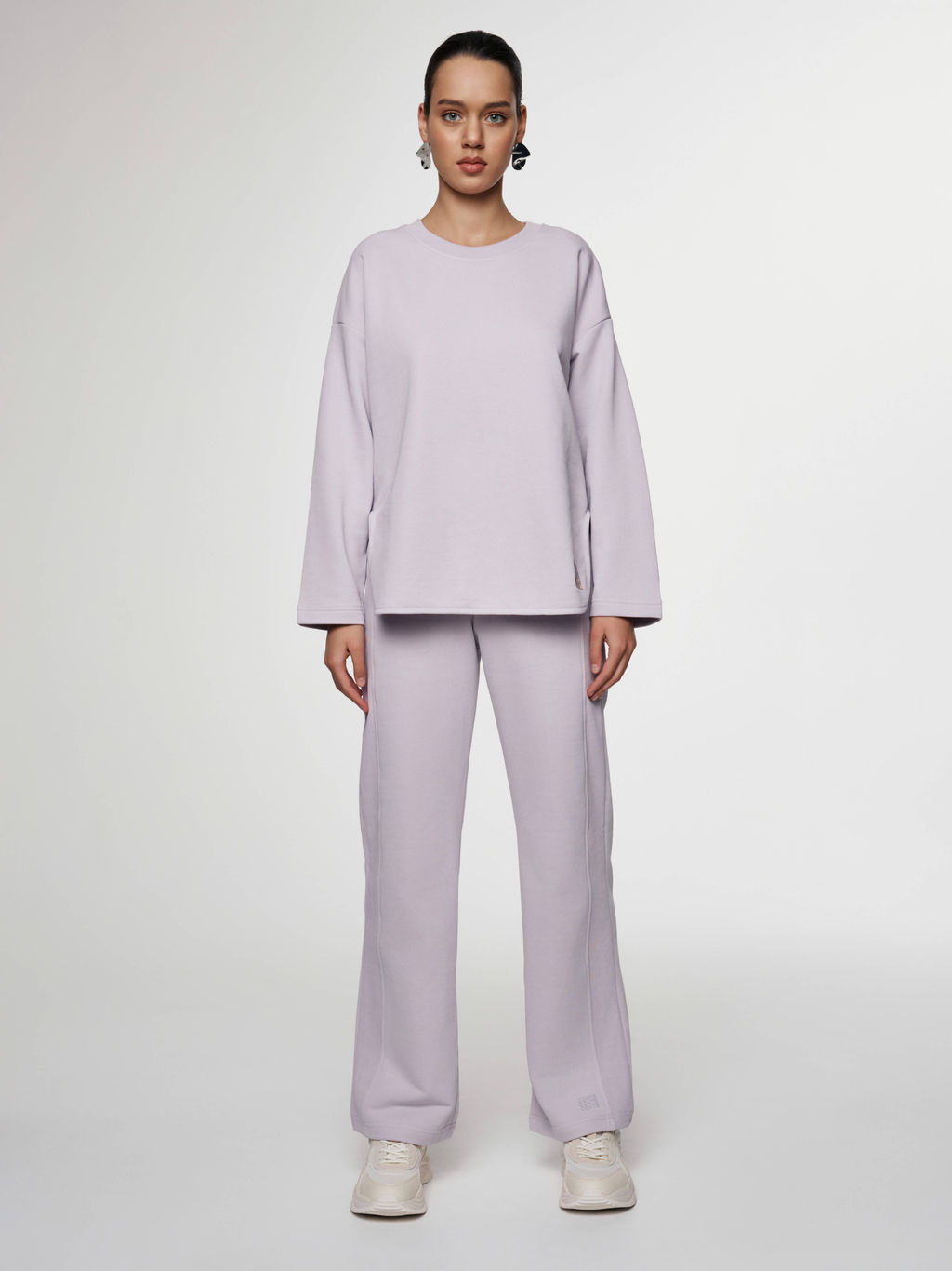 CONTE Брюки из футера с фактурными вставками по бокам LBK 2583 lavender