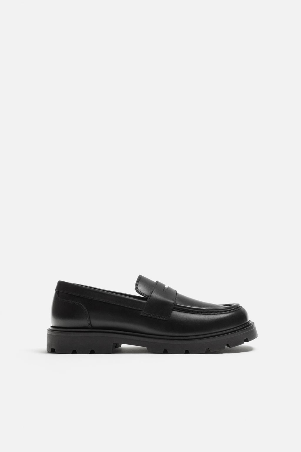 LEATHER PENNY LOAFERS - Zara фото 4