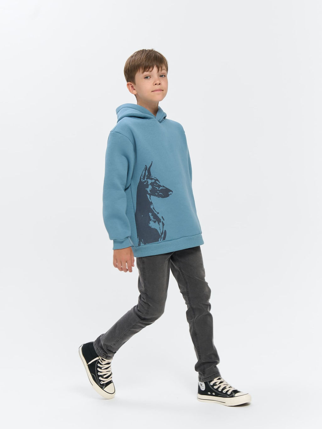 Худи Деним с принтом утепленное 7+ - Bungly фото 5