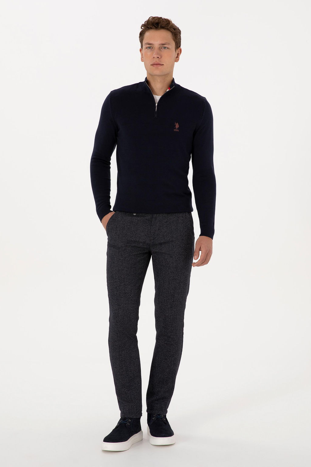 Erkek Lacivert Slim Fit Kanvas / Chino Pantolon - U.s. polo assn фото 3