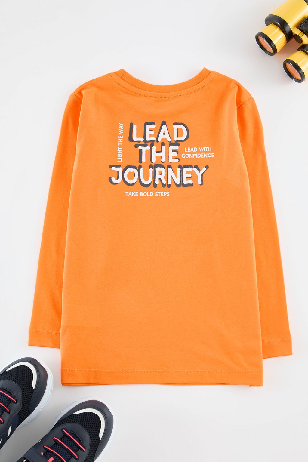 Turuncu Erkek Cocuk S?rt Bask?l? Orme T-Shirt TKDAW25TS00033 - Trendyolmilla фото 2