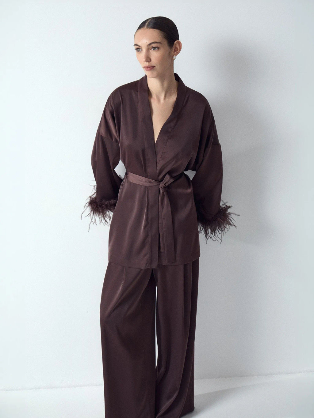 Блузка-кимоно с перьями, B2724/samali