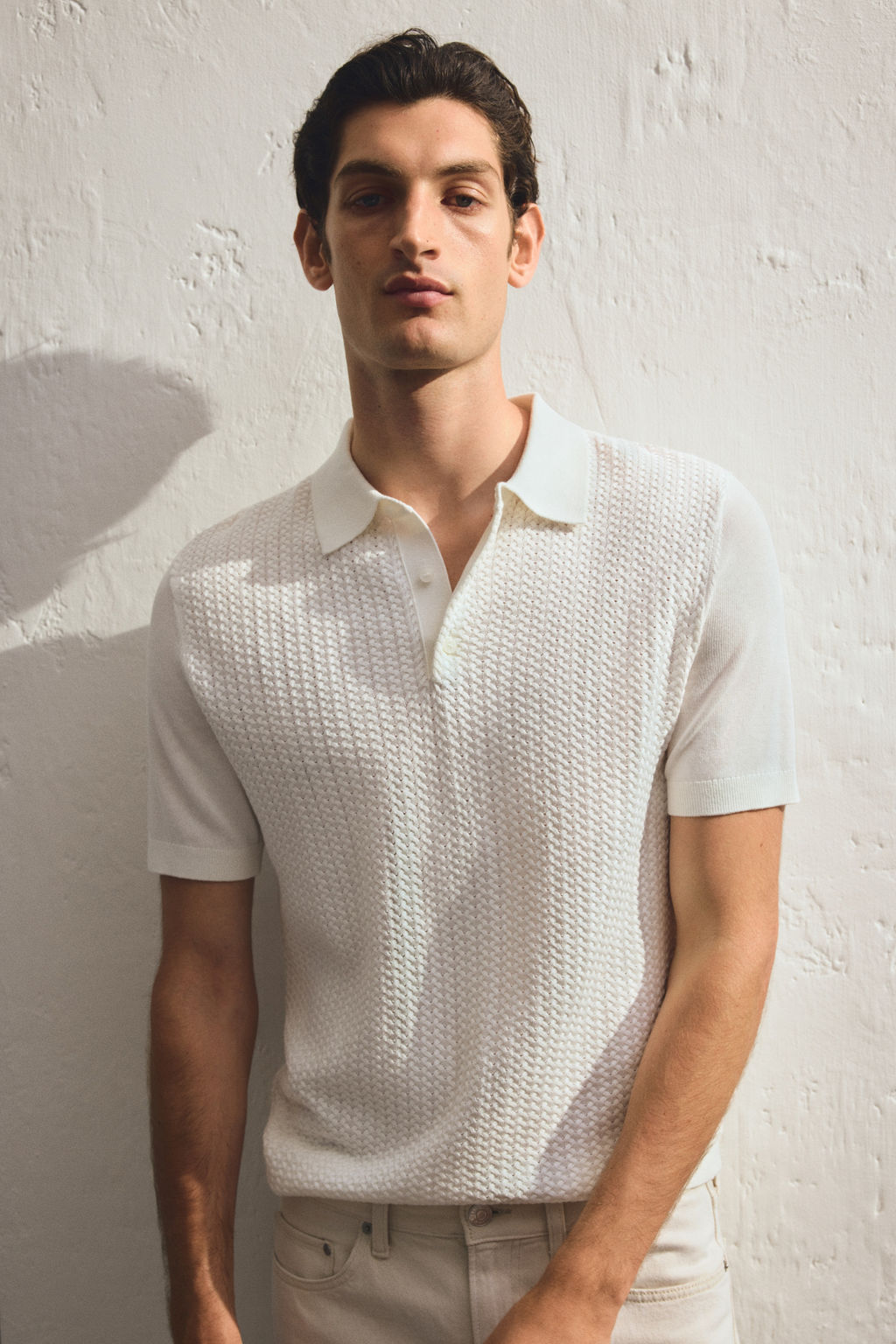 Polo en punto trenzado Slim Fit - H&m фото 6