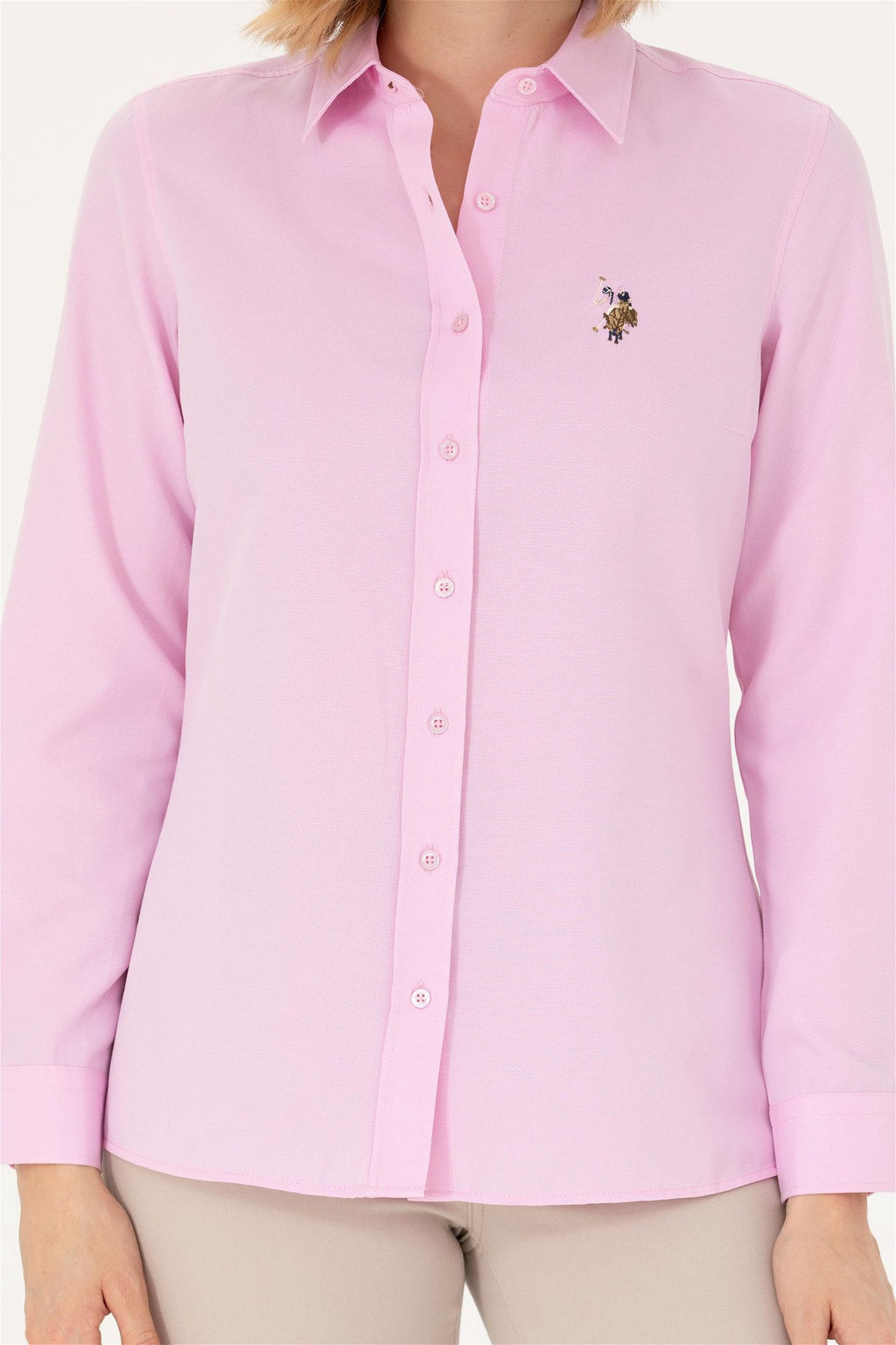 Женская базовая рубашка с длинным рукавом Magnolia Неожиданная скидка в корзине - U.s. polo assn фото 6