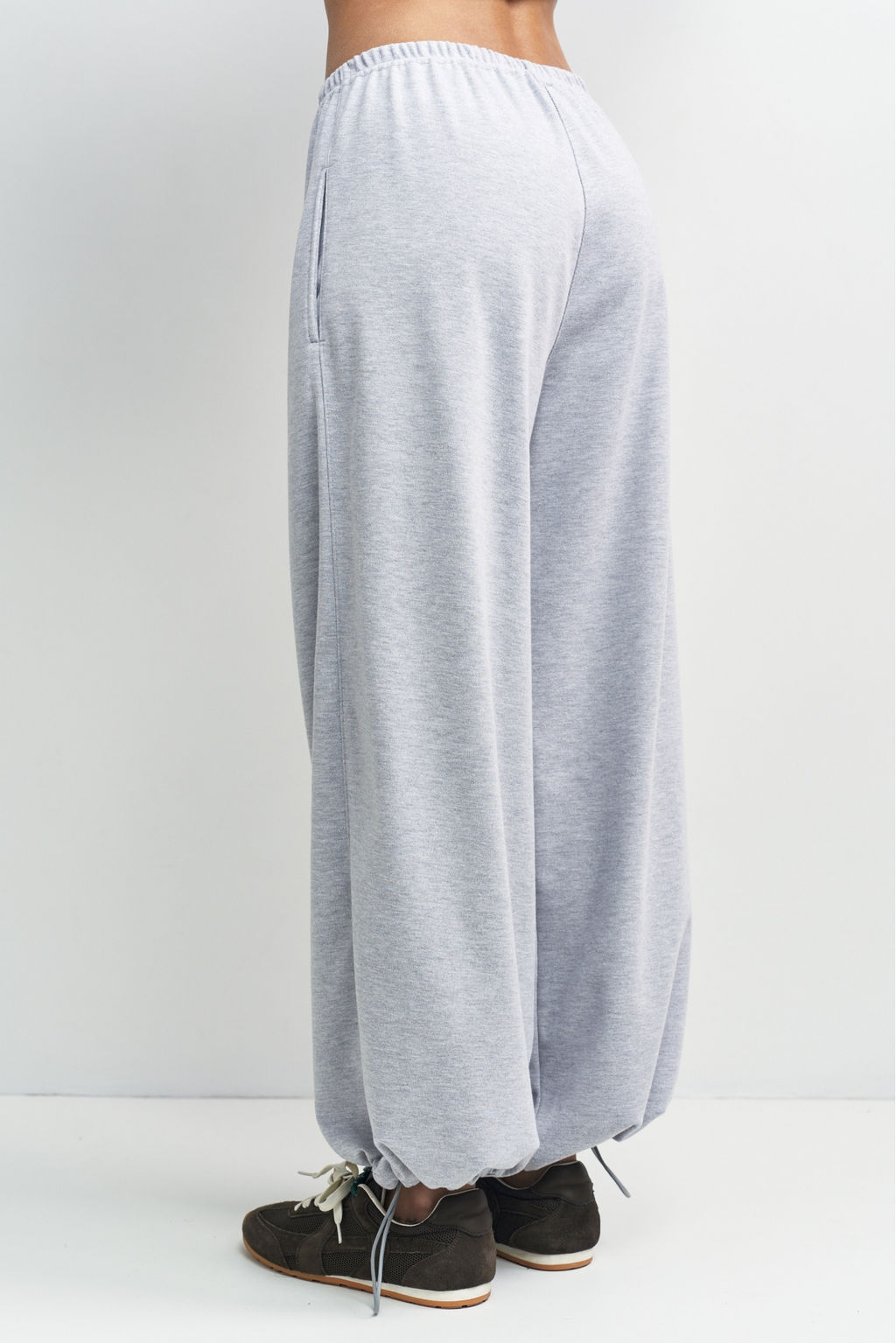 Брюки хлопковые на кулиске Серый меланж - Erist store фото 4