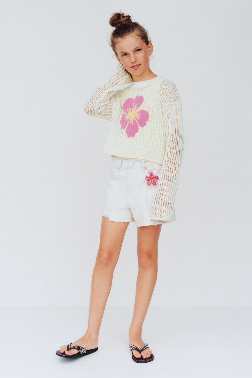 JERSEY PUNTO FLOR HIBISCUS / Crudo - Zara фото 2