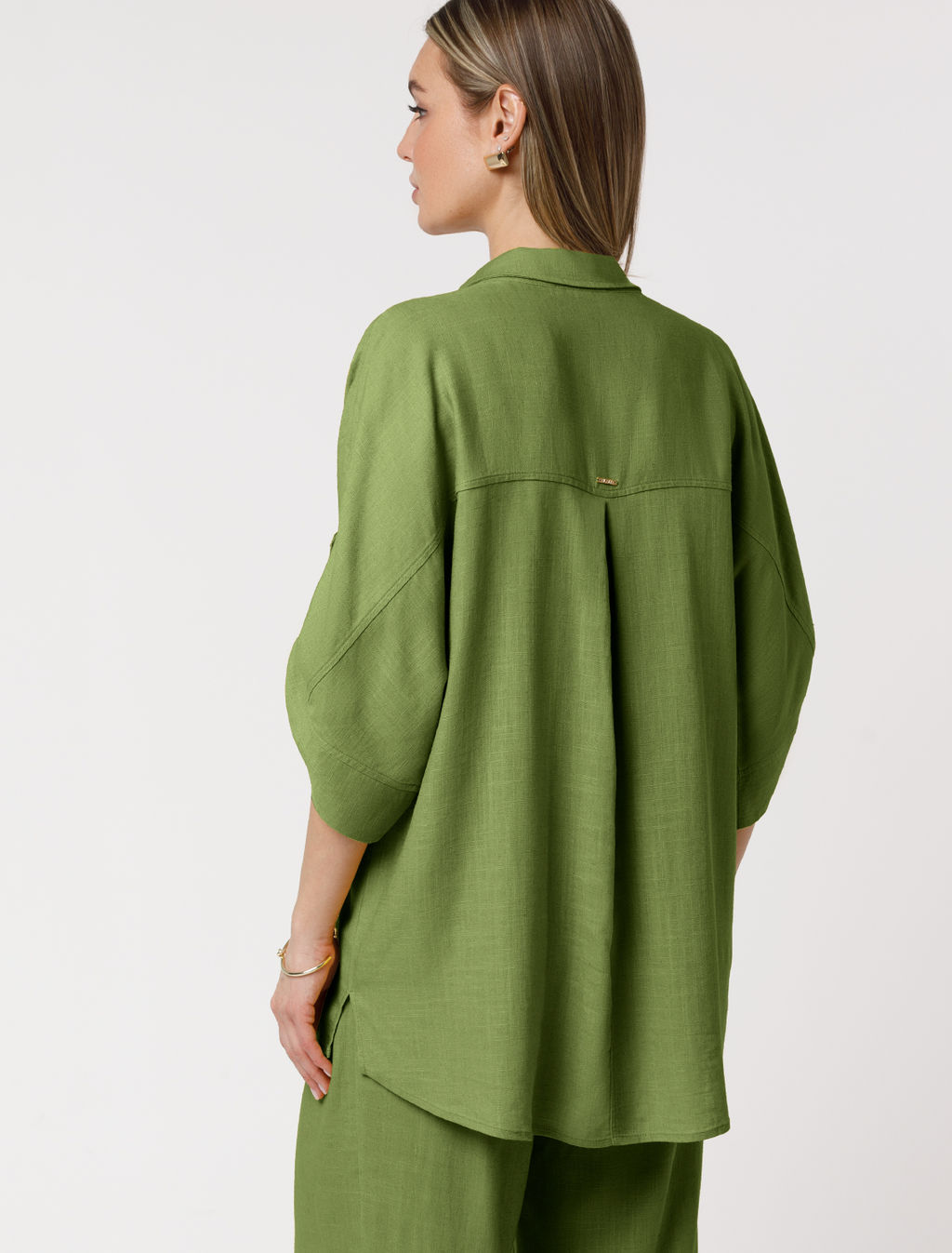 VILATTE / Блузка с цельнокроеным рукавом изо льна с вискозой  фото 4