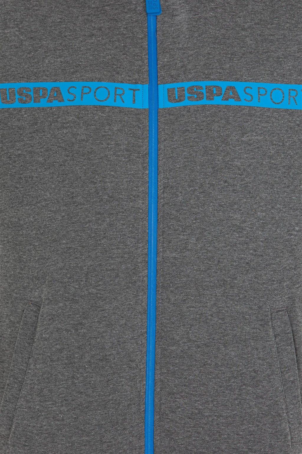 Мужской вязаный кардиган с капюшоном антрацитового меланжа - U.s. polo assn фото 6