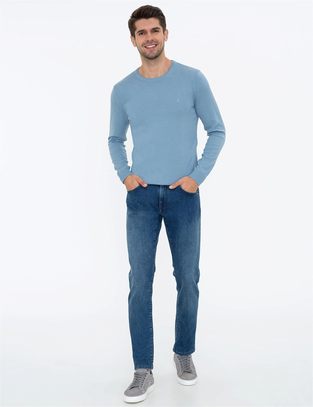 Mavi Slim Fit Bisiklet Yaka Basic Triko Kazak - Pierre cardin фото 5