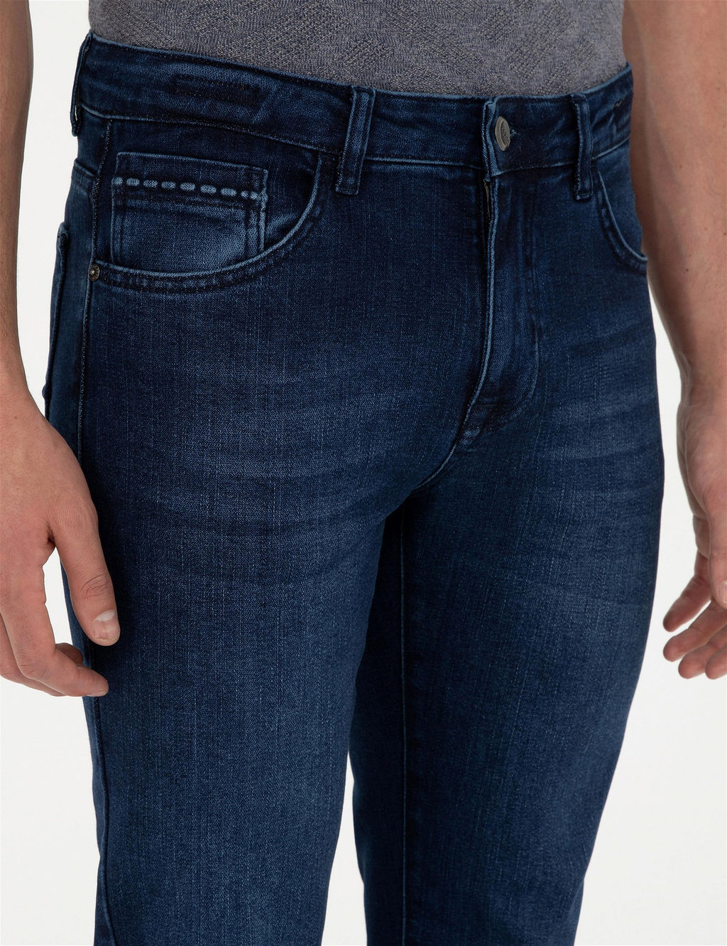 Koyu Lacivert Slim Fit Jean Pantolon - Pierre cardin фото 5