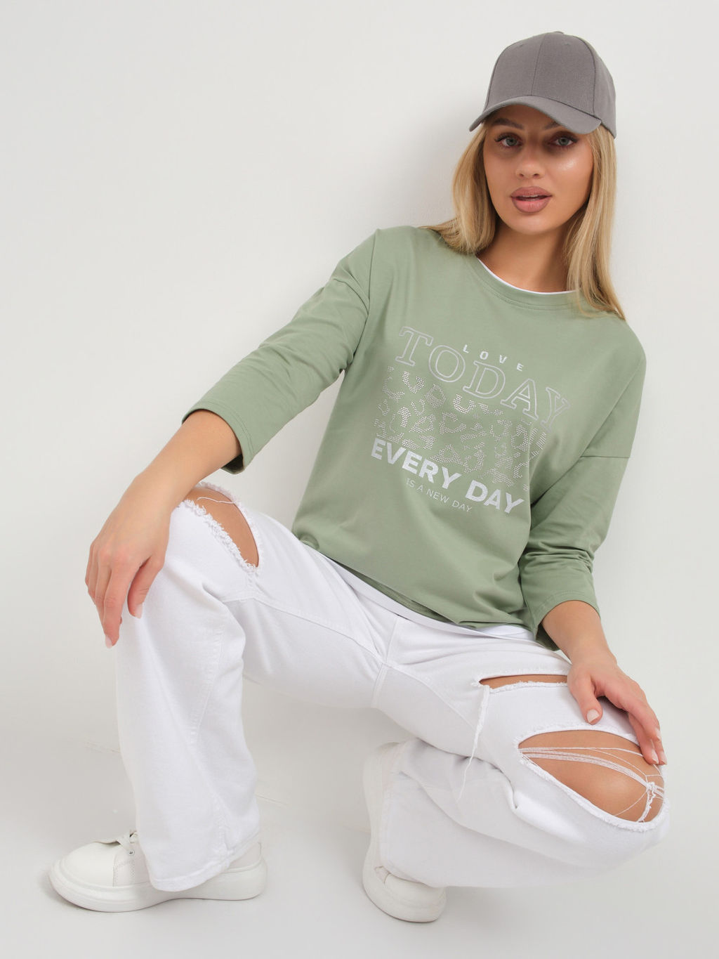 Лонгслив женский Лео фисташка