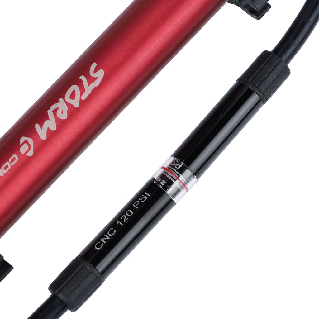 Насос для велосипеда ручной COMIRON STORM, алюминиевый цилиндр стальная складная ножка ручка и основание литой пластик Presta-Schrader, 11 бар /уп 50/ - Галеонтрейд фото 11