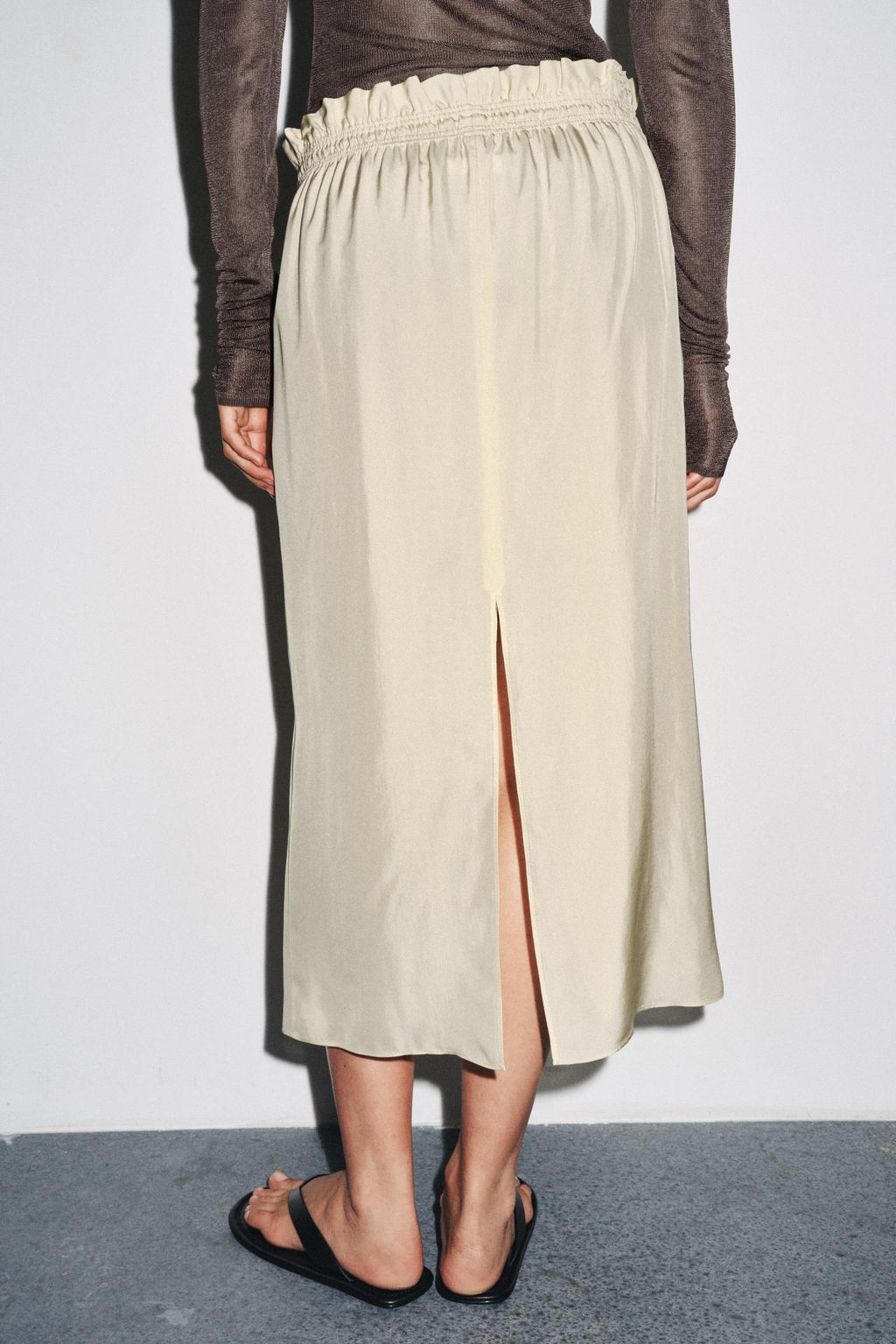 ZW COLLECTION MIDI SKIRT WITH DRAWSTRINGS - Zara фото 3