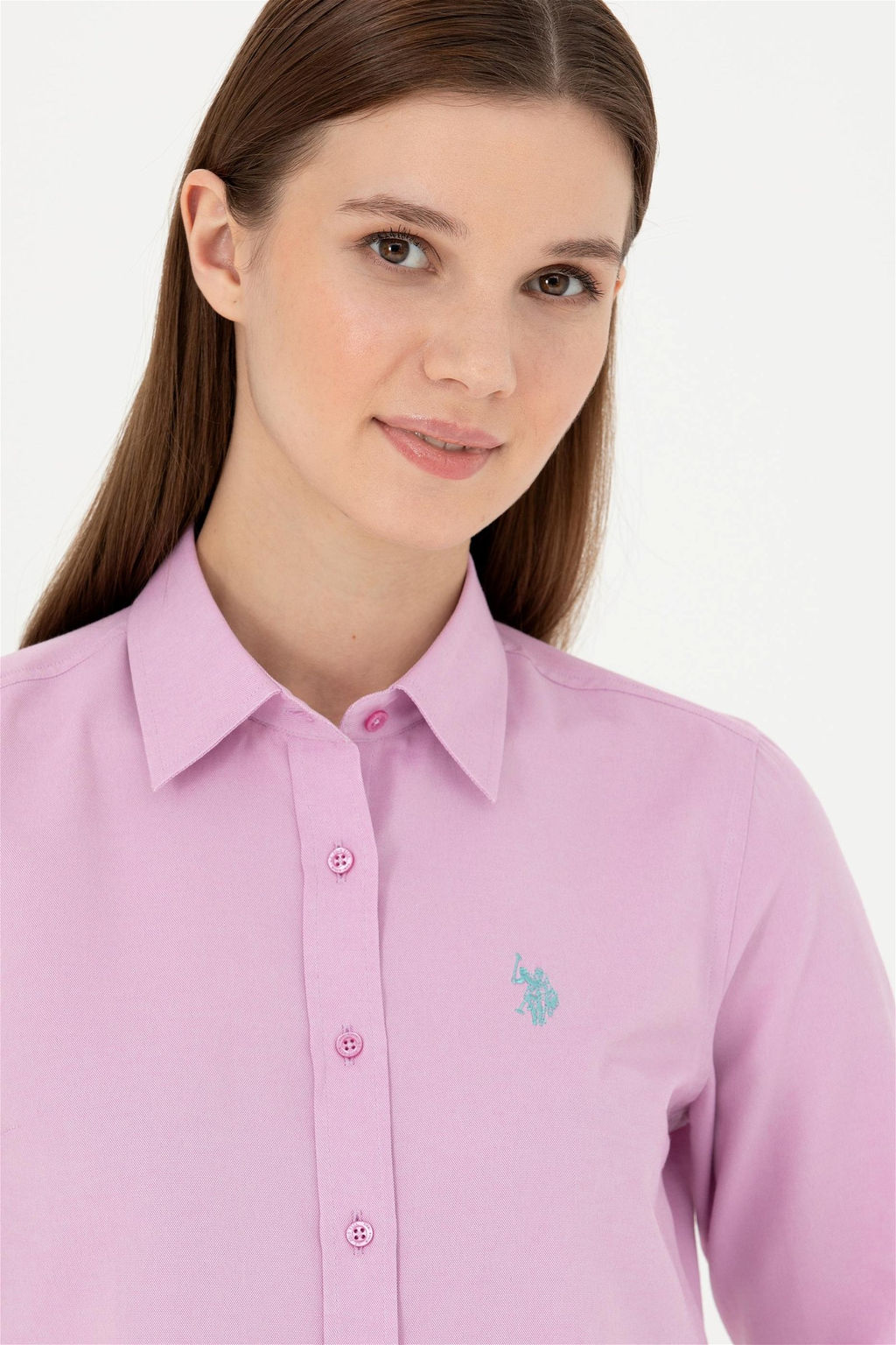 Женская фиолетовая базовая рубашка с длинным рукавом - U.s. polo assn фото 2