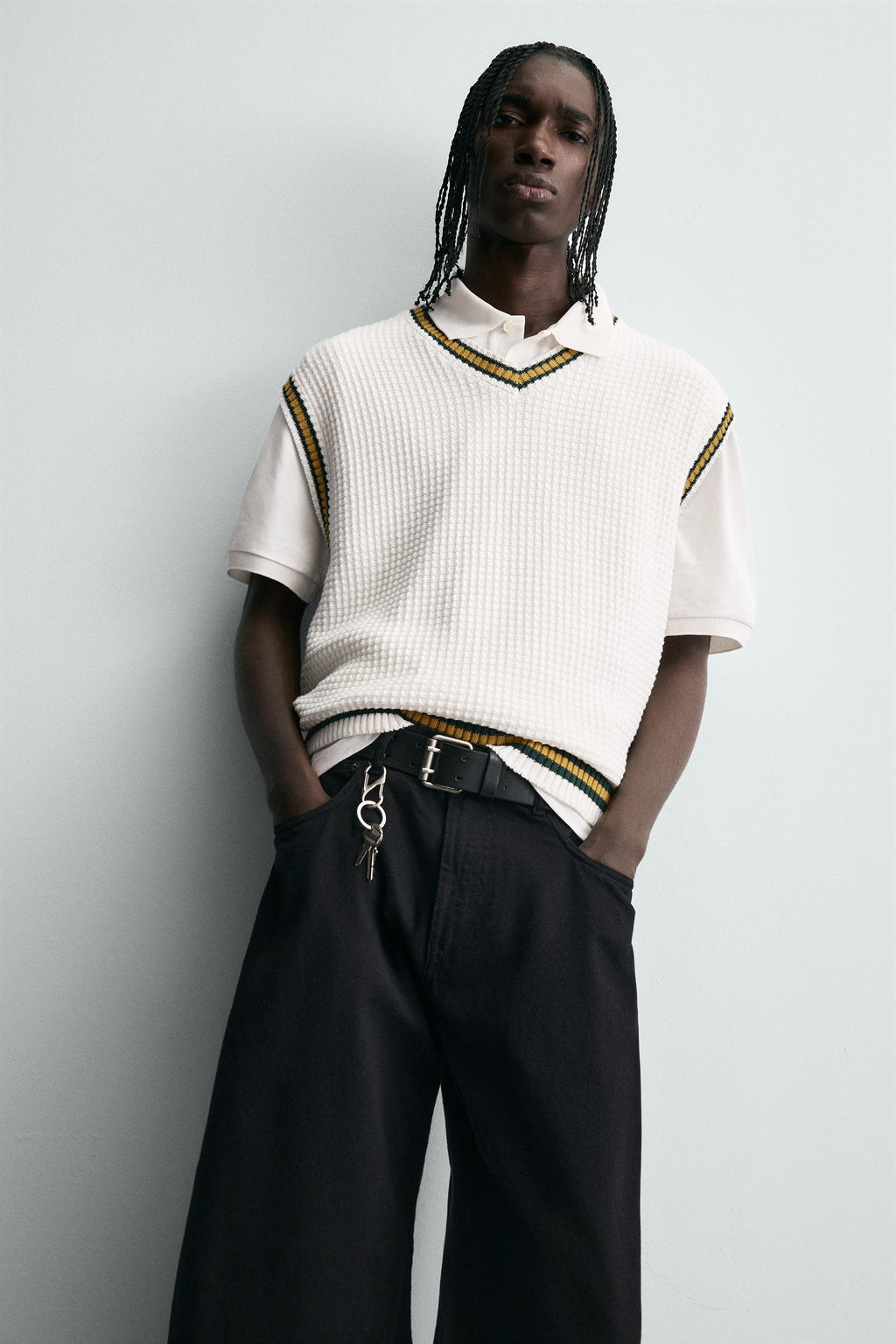 CONTRAST STRIPE KNIT WAISTCOAT - Zara фото 5