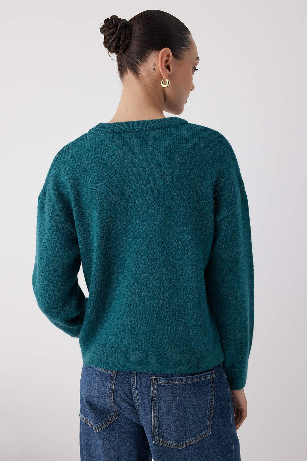 More Sustainable Lacivert Alpaka Yun Kar?s?ml? Triko Kazak|TWOAW26KZ00001 - Trendyolmilla фото 12