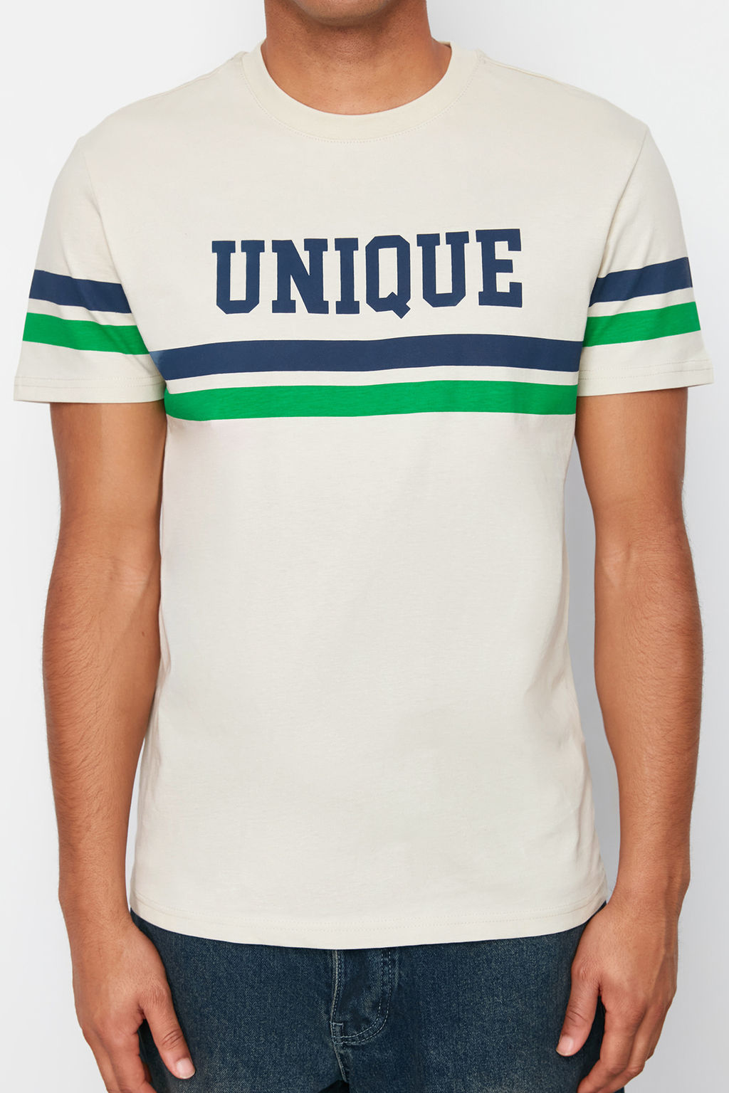 TRENDYOL MAN Gri Regular/Normal Kesim Kolej Bask?l? %100 Pamuk T-Shirt TMNSS20TS1836 - Trendyolmilla фото 5
