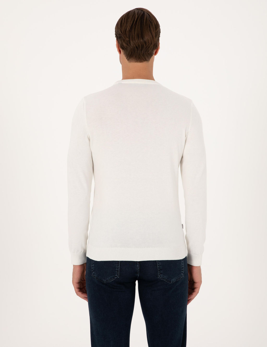 Ekru Slim Fit Bisiklet Yaka Basic Triko Kazak - Pierre cardin фото 5
