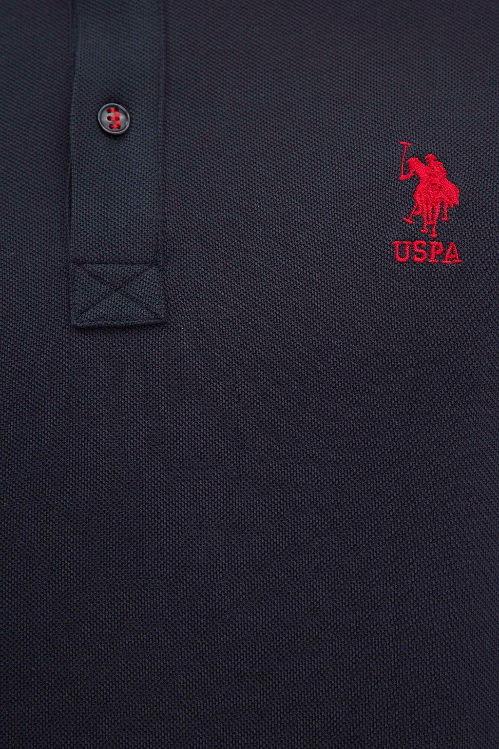 Мужская базовая футболка темно-синего цвета с воротником поло Неожиданная скидка в корзине - U.s. polo assn фото 5