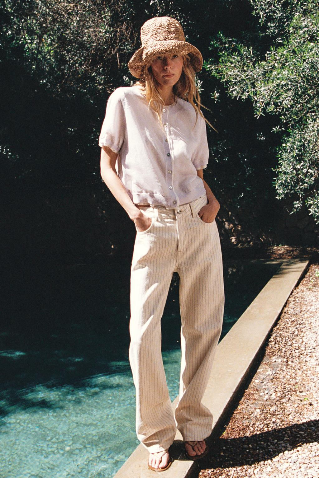 DOUBLE-LAYER KNIT CARDIGAN WITH LINEN BLEND - Zara фото 2