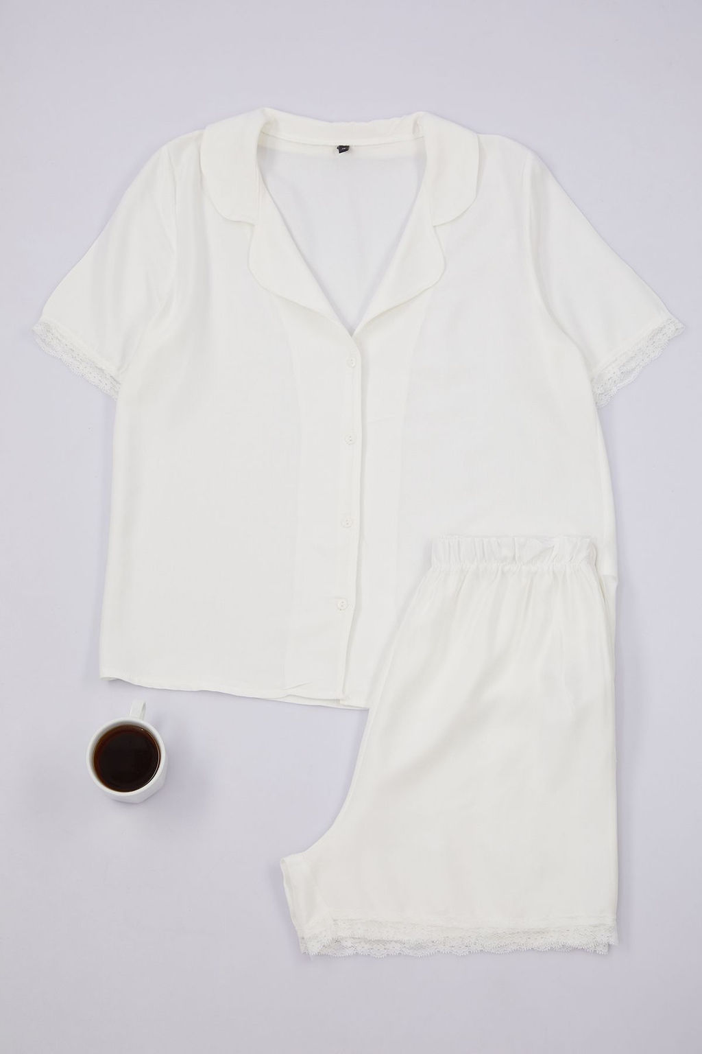 Trendyolmilla Siyah Dantelli Viskon Sortlu Dokuma Pijama Tak?m? THMSS24PT00181  фото 5