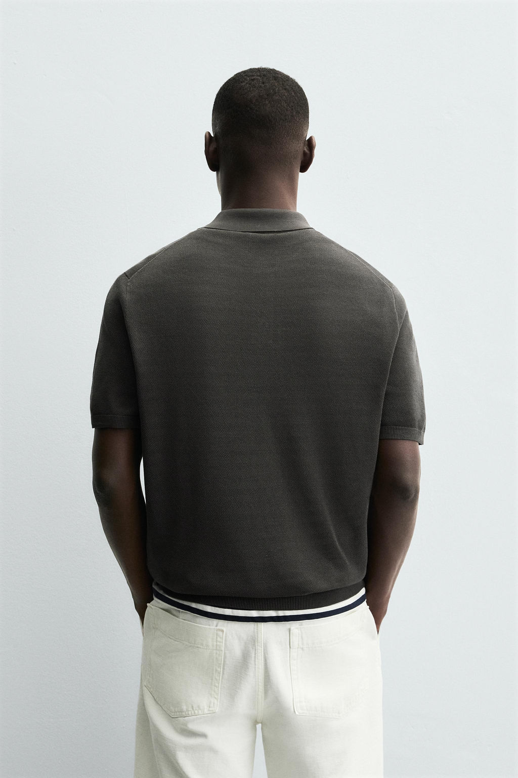 TEXTURED KNIT POLO SHIRT - Zara фото 3