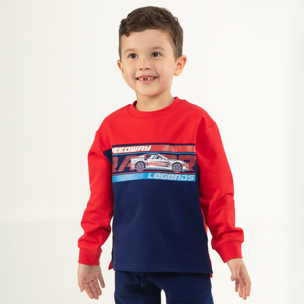 CRB wear/CWKB 62841-26-297 Джемпер модель свитшот для мальчика, красный-темно-синий/Ex.Cherubino  фото 2