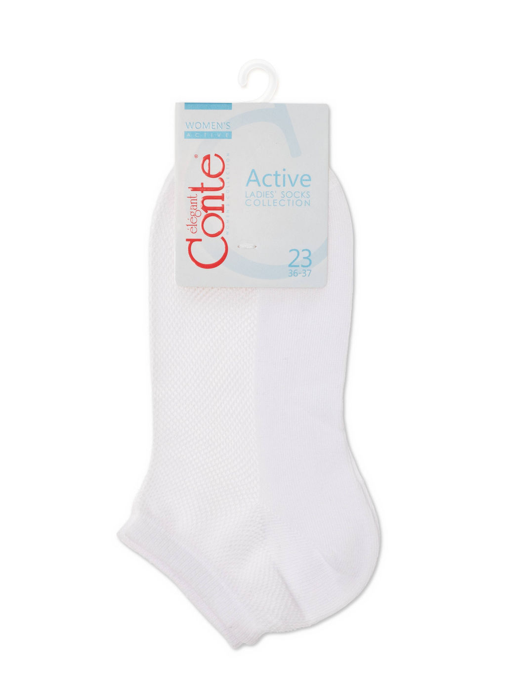 Цена за 2 пары. Носки Короткие CONTE Ультракороткие носки ACTIVE с сеточкой белый - Conte elegant фото 3