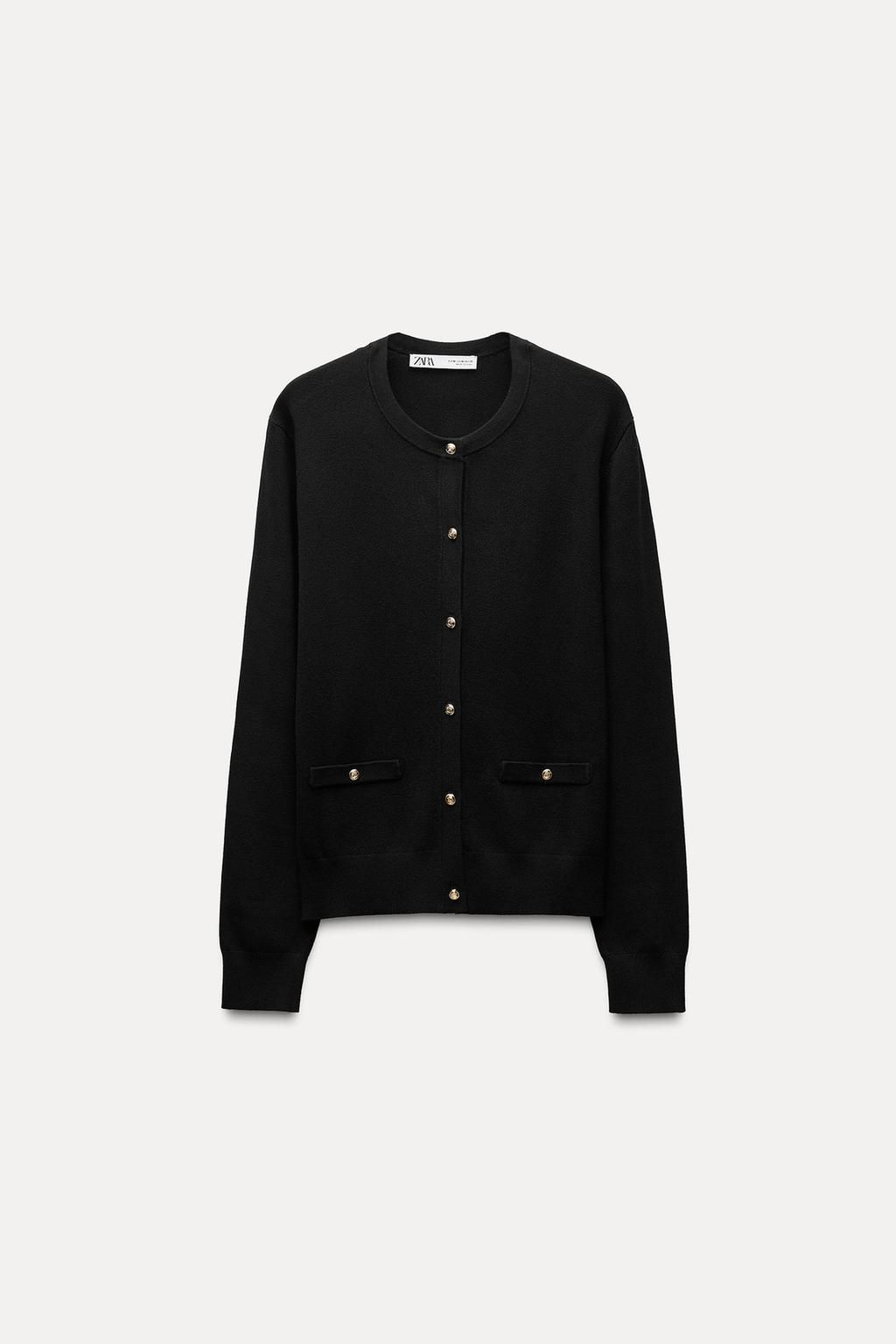 PLAIN KNIT CARDIGAN WITH GOLD BUTTONS - Zara фото 7