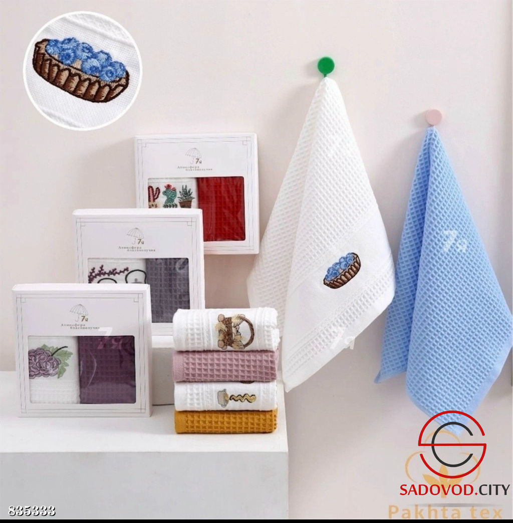 Вафельные кухонное полотенце в коробке