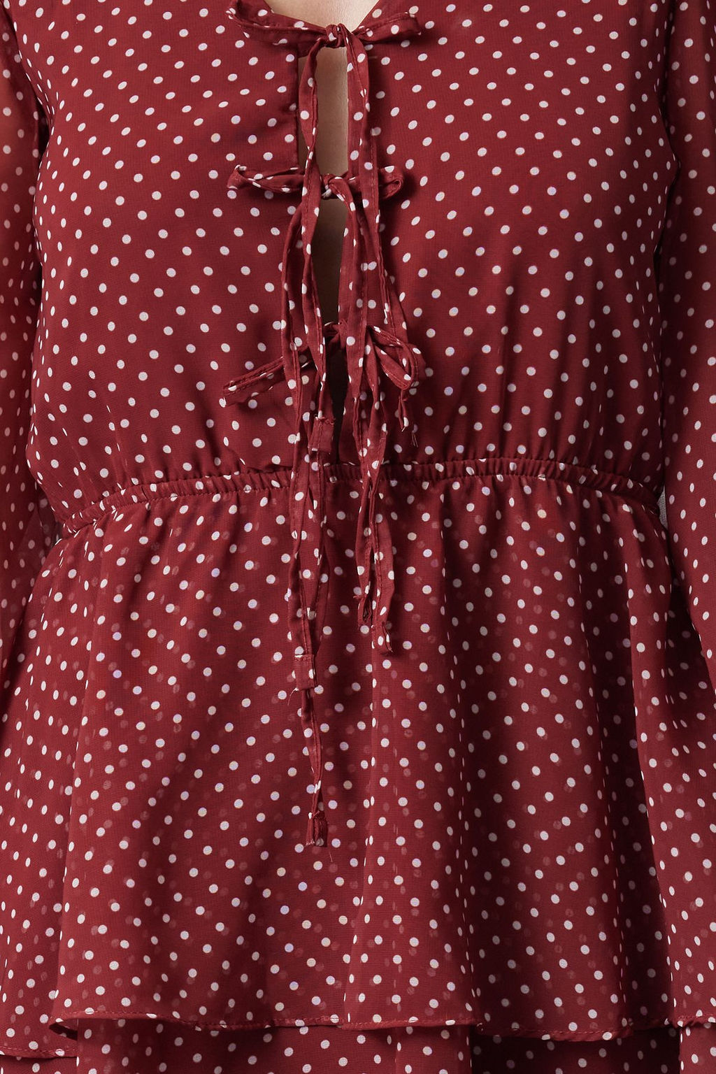 TRENDYOLMILLA Siyah Puantiyeli Cicek Desenli Skater Sifon Dokuma Elbise TWOAW25EL00275  фото 4