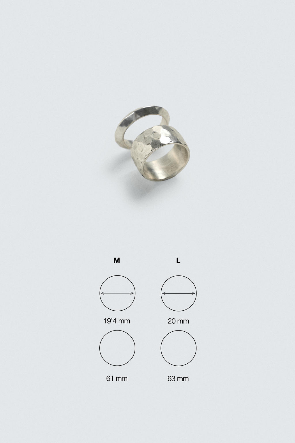 ANILLOS MET?LICOS COMBINADOS PACK 2 / Plata - Zara фото 6