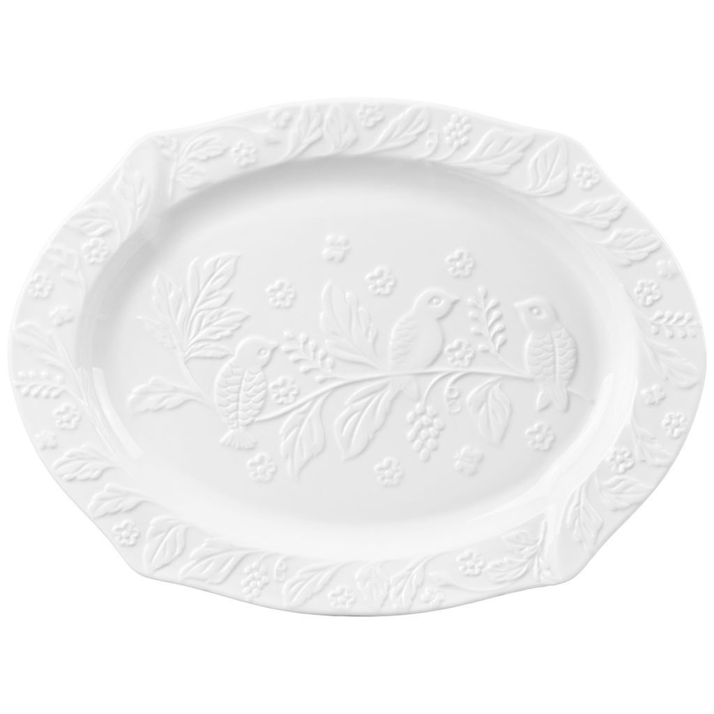 Блюдо сервировочное 25,5*19*2 см "Птички на ветке" овальное