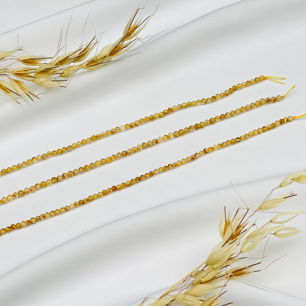 Бусины для украшений из Рутилового кварца (120 бусин)