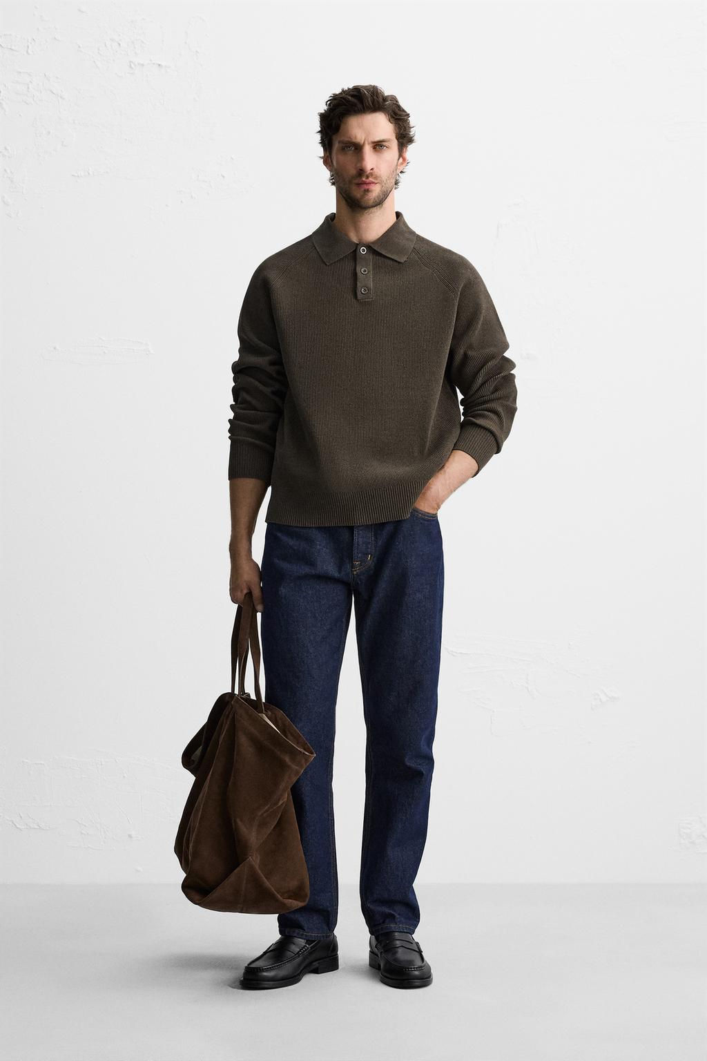 TEXTURED STITCHED POLO SHIRT