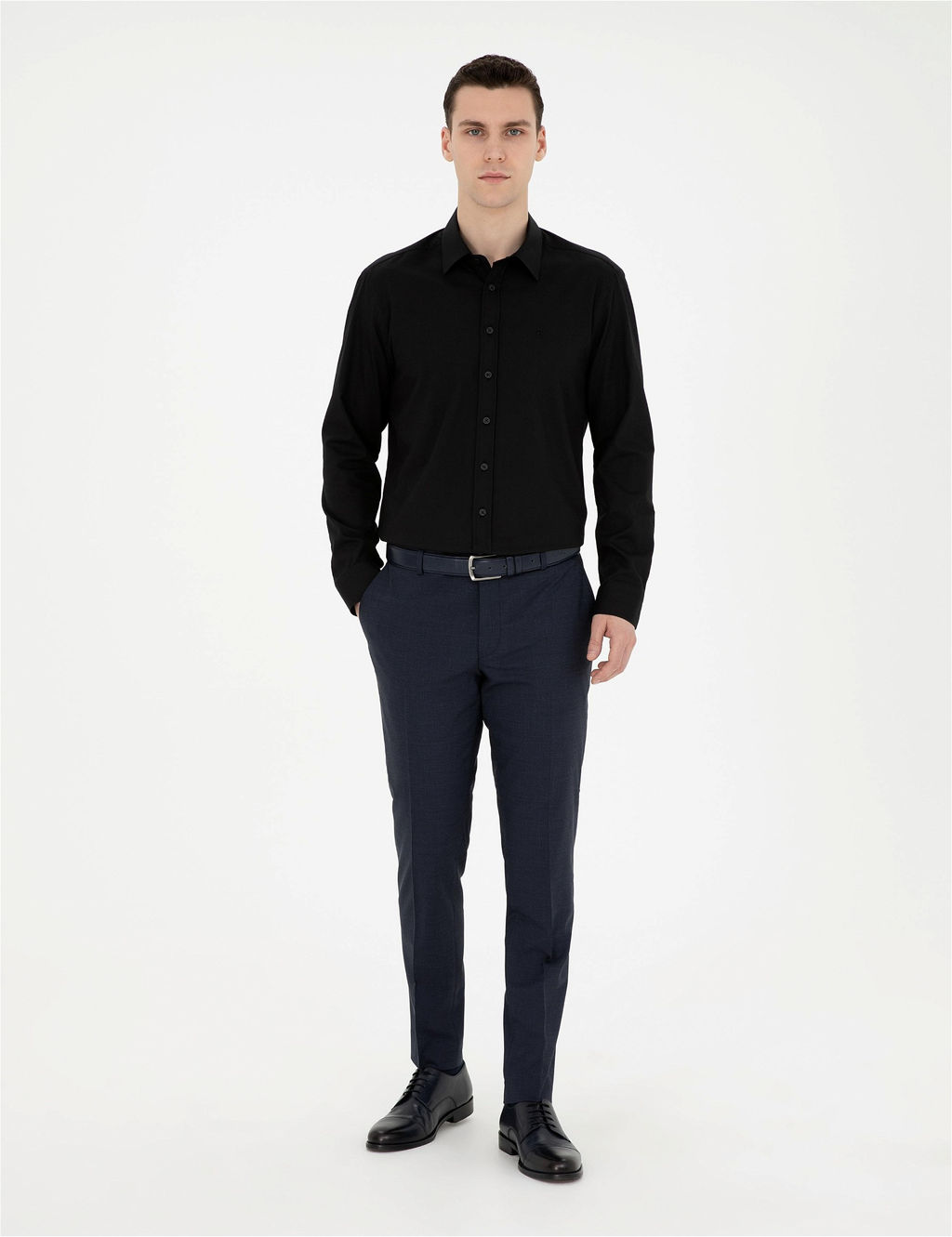 Siyah Regular Fit Uzun Kollu G_mlek