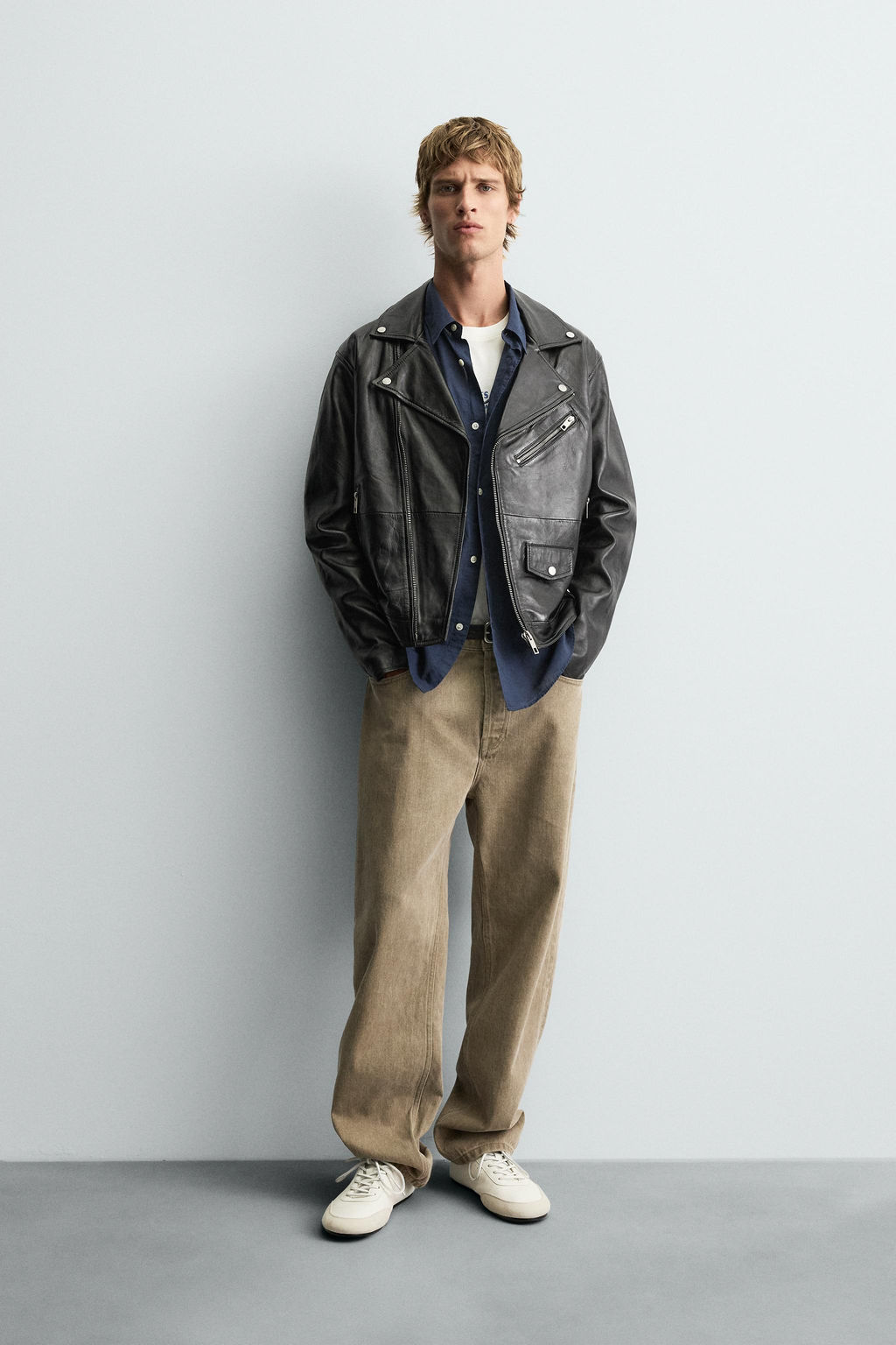 LEATHER BIKER JACKET