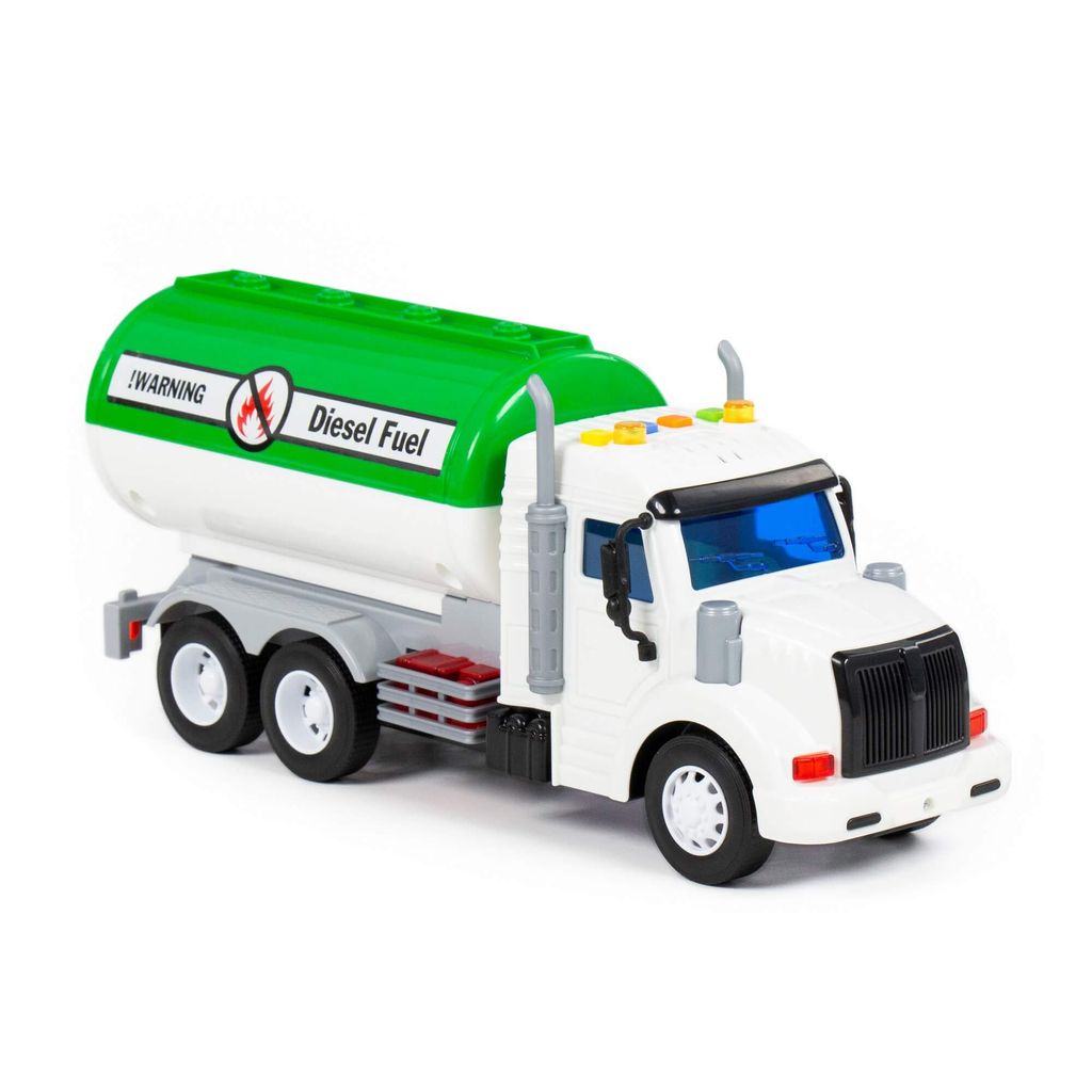 Профи, автомобиль с цистерной инерционный ( со светом и звуком) (зелёный) (в коробке) - Полесье фото 11