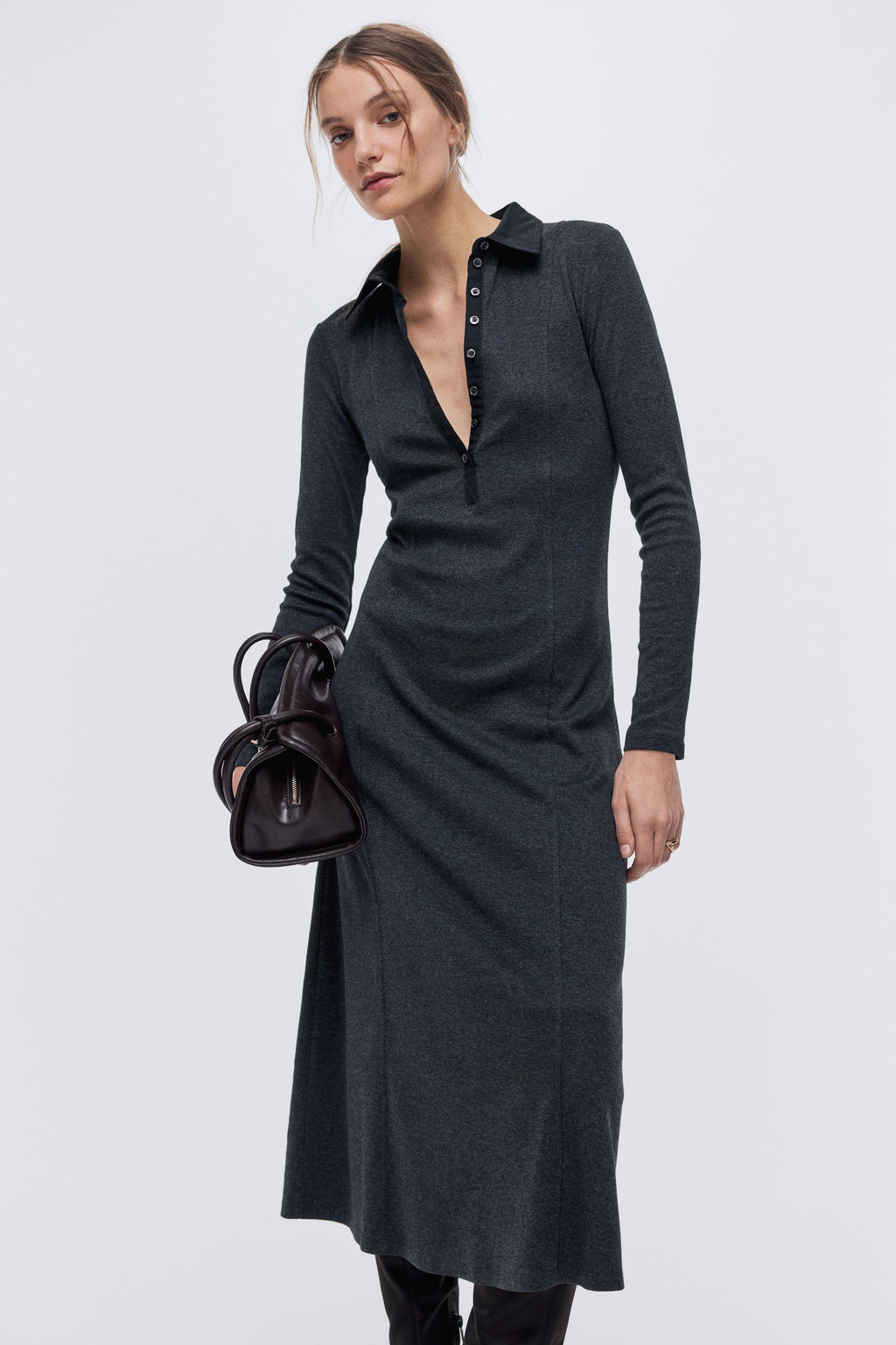Vestido polo en punto fino - H&m фото 6