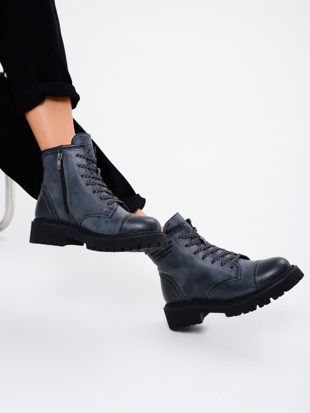 Ботинки 319.taskanabl.Вакса черная/мех