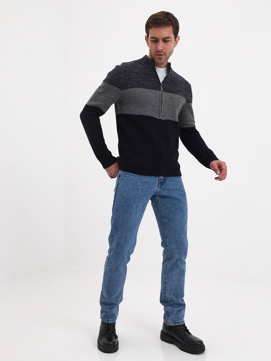 Жакет мужской GREG G139-полосы D1 (серый)  фото 4