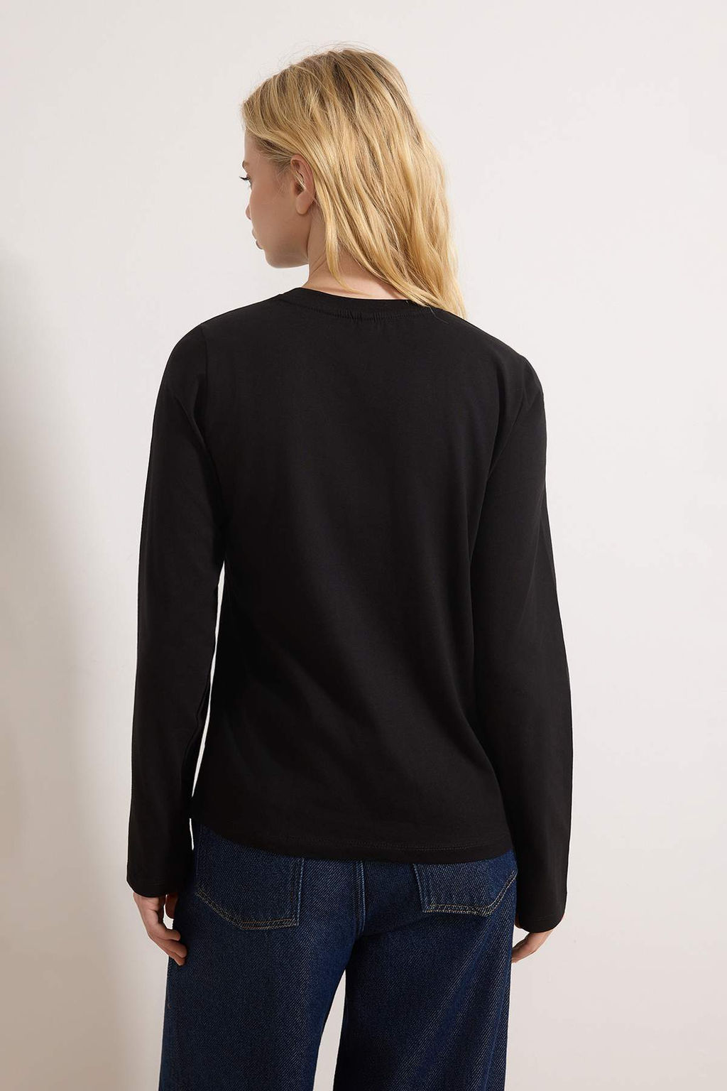 Siyah-Gri 2li Paket %100 Pamuk Bisiklet Yaka Regular/Normal Kesim Orme T-Shirt TWOAW25TS00001