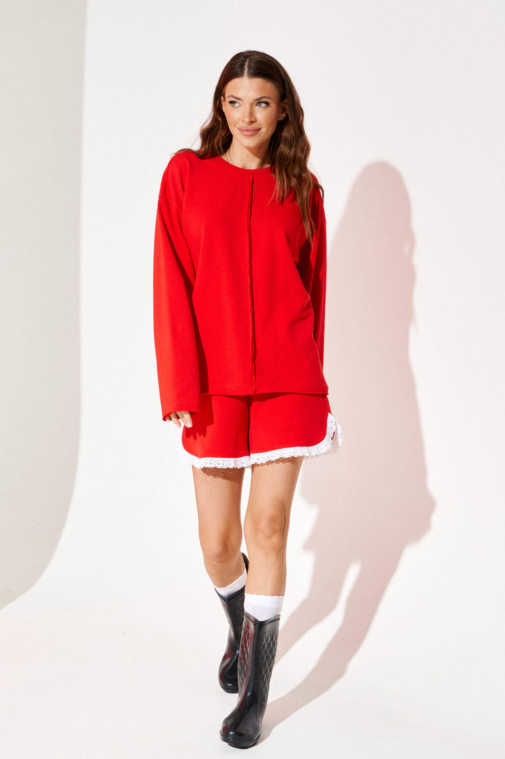 костюм женский 2-х предметный (джемпер + шорты) - Elletto фото 4