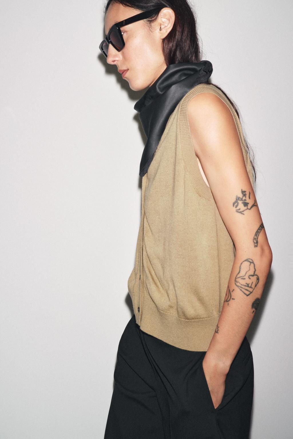 PLAIN KNIT WAISTCOAT TOP - Zara фото 4