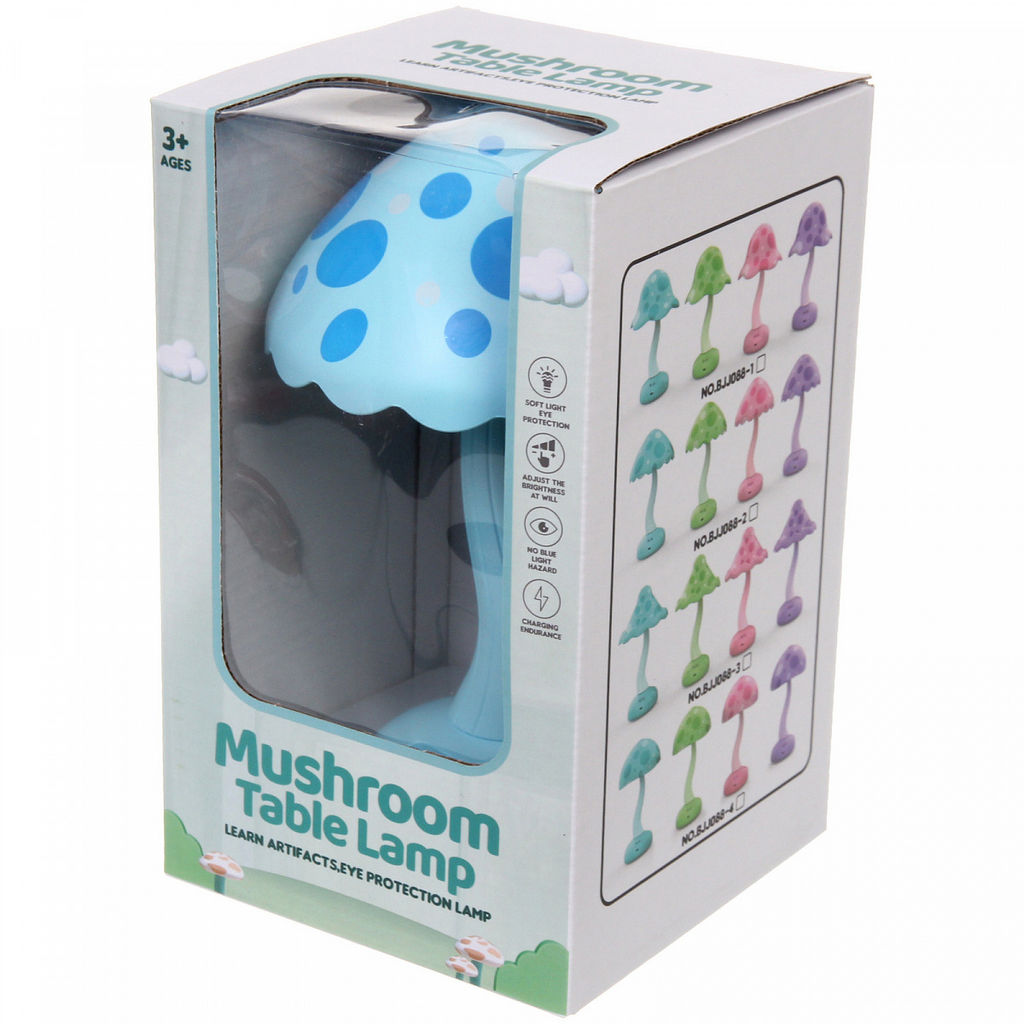 Цена за 2 шт. Настольная лампа "Sweet - Гриб" LED 13,2*19,5 см, USB 3w 3.7v, Голубой