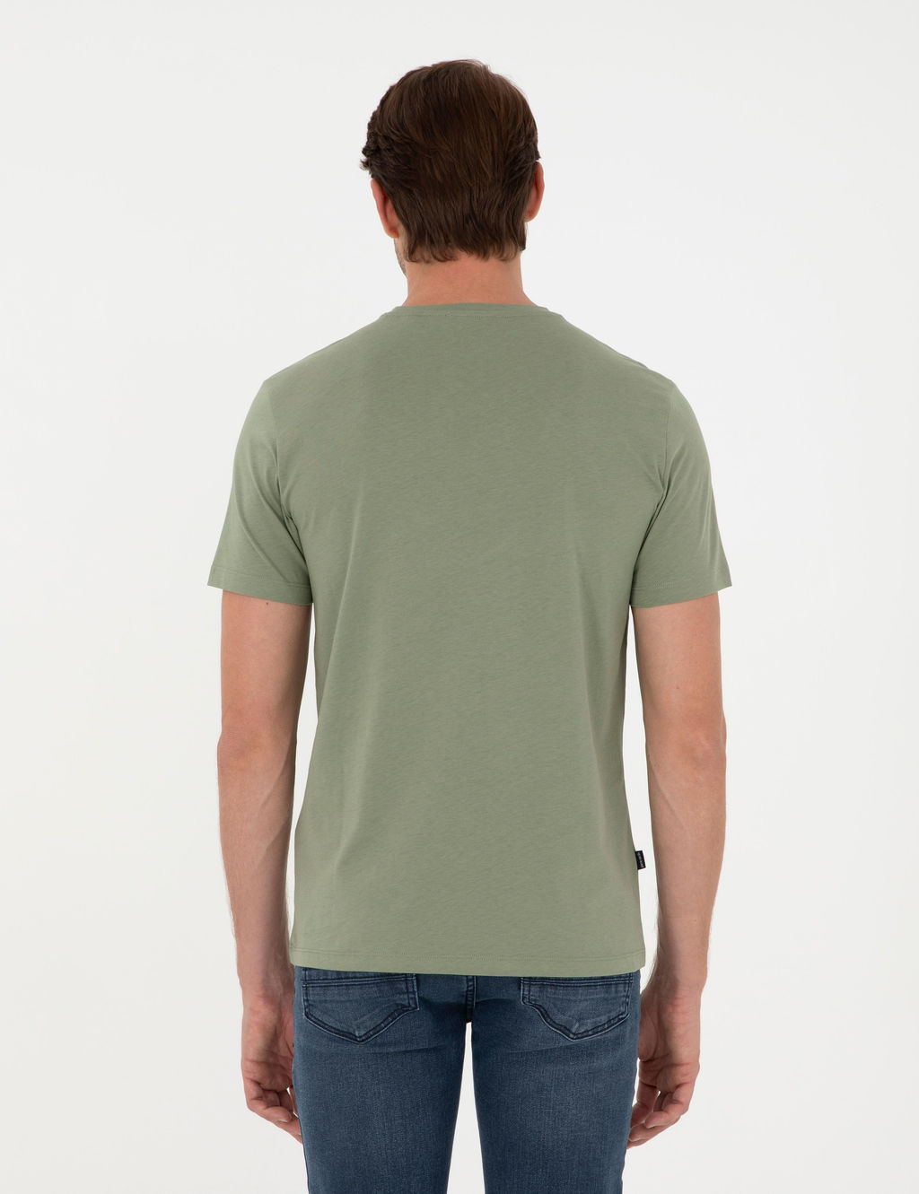 Haki %100 Pamuk Slim Fit Bisiklet Yaka Basic Ti__rt - Pierre cardin фото 5